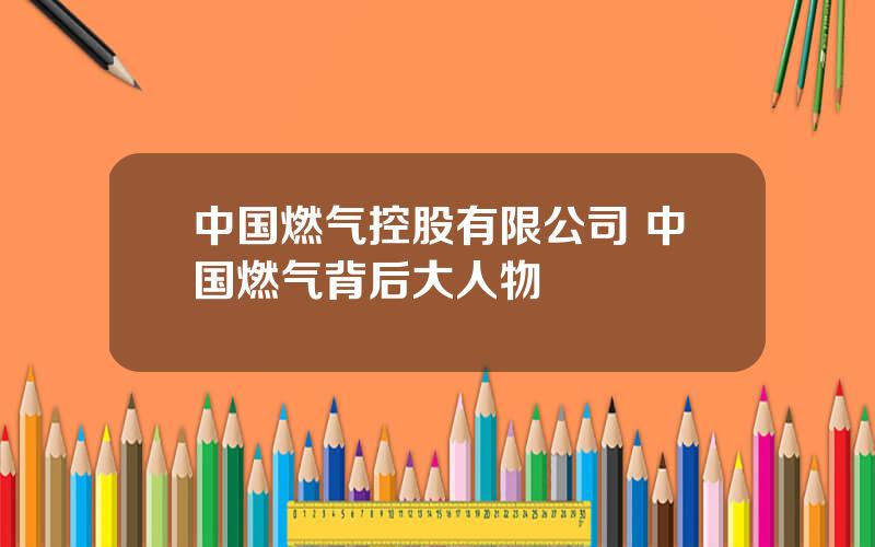 中国燃气控股有限公司 中国燃气背后大人物